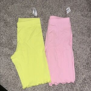 Old Navy Kids' Pink and Yellow biker shorts